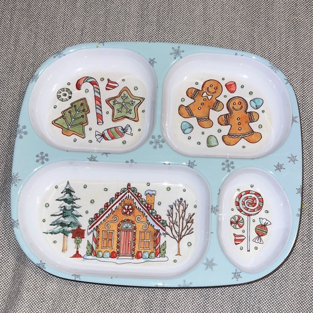Festive Blue Holiday Dinnerware Plate set of 2